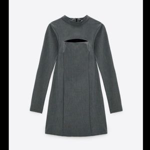 Zara Cut Out Houndstooth Dress